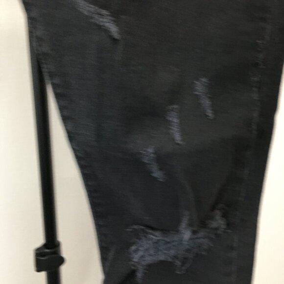 CURRENT ELLIOTT The Stiletto Black Shredded Distressed Ankle/Crop 5 Pocket Jeans - Picture 9 of 13